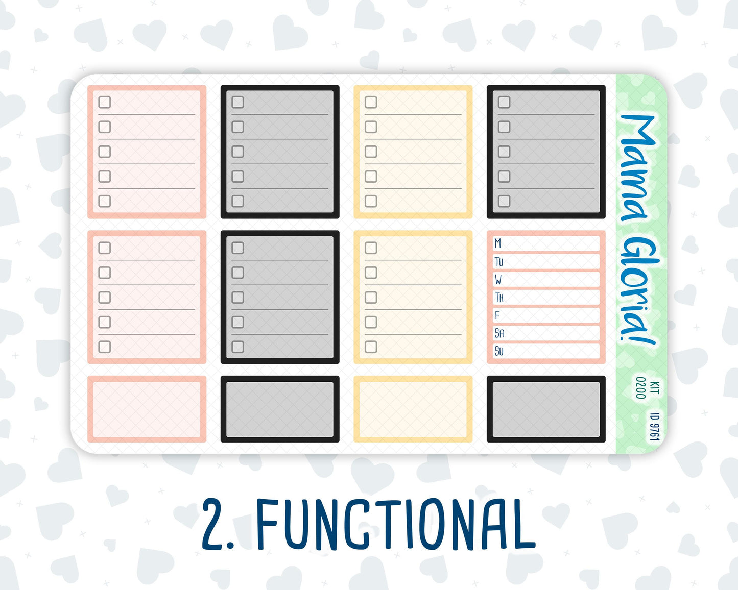 Kit 0200- 7x9 - Golden Hour - Weekly Kit For EC Horizontal Planners - January- New Year