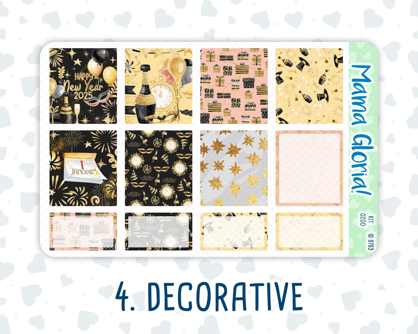 Kit 0200- 7x9 - Golden Hour - Weekly Kit For EC Horizontal Planners - January- New Year