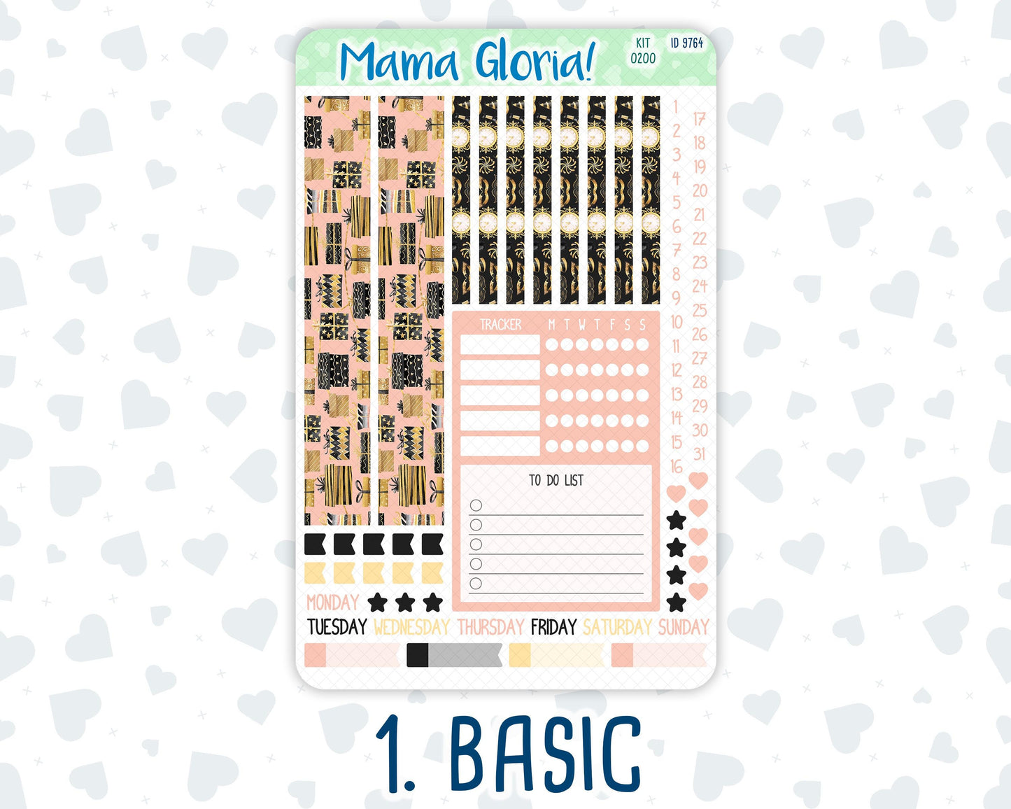 Kit 0200 - A5 Compact Vertical - Golden Hour - Weekly - January -New Year