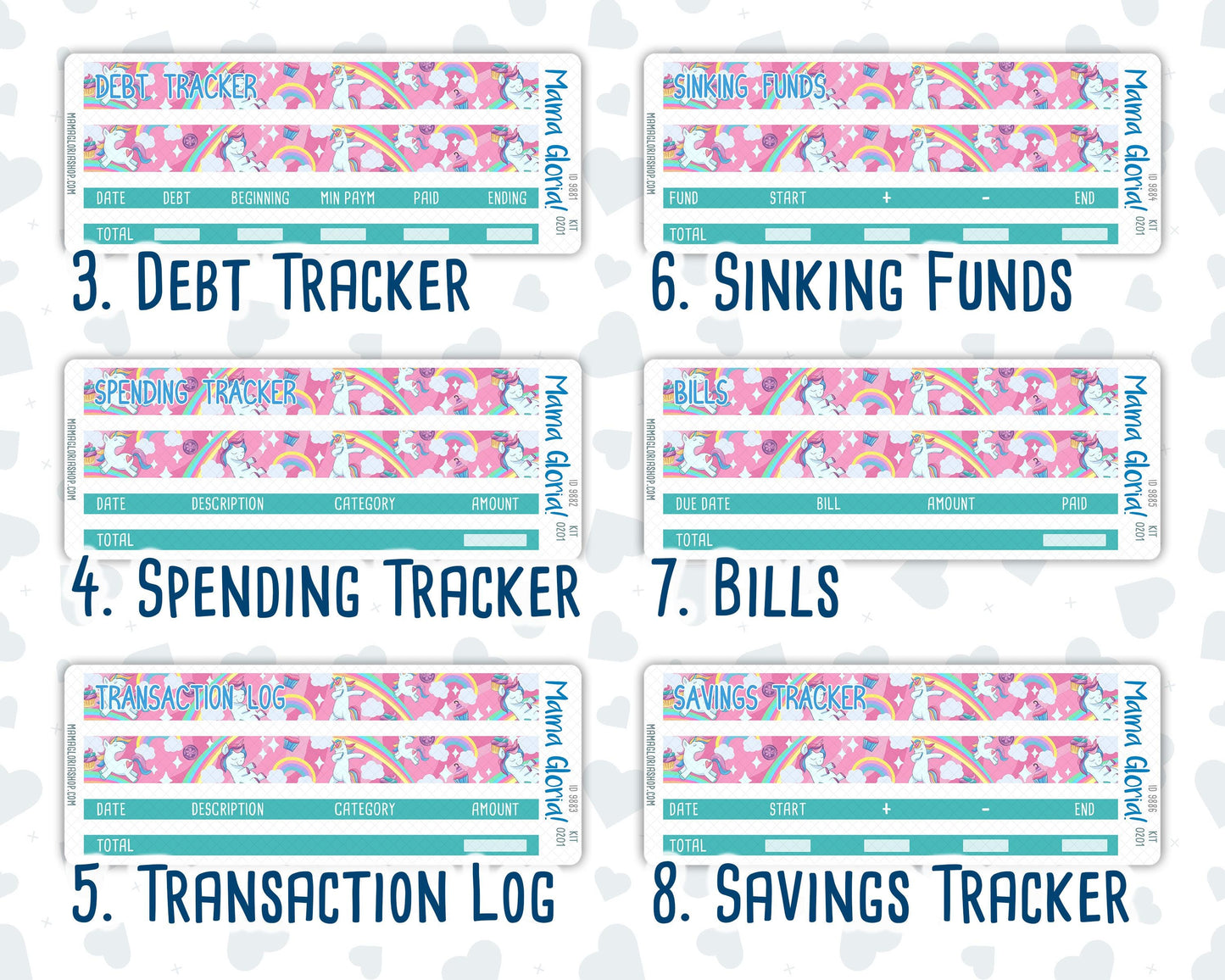 Kit 0201- Budget - Dream Big - For 7x9 & A5 Planners - Notebooks - January