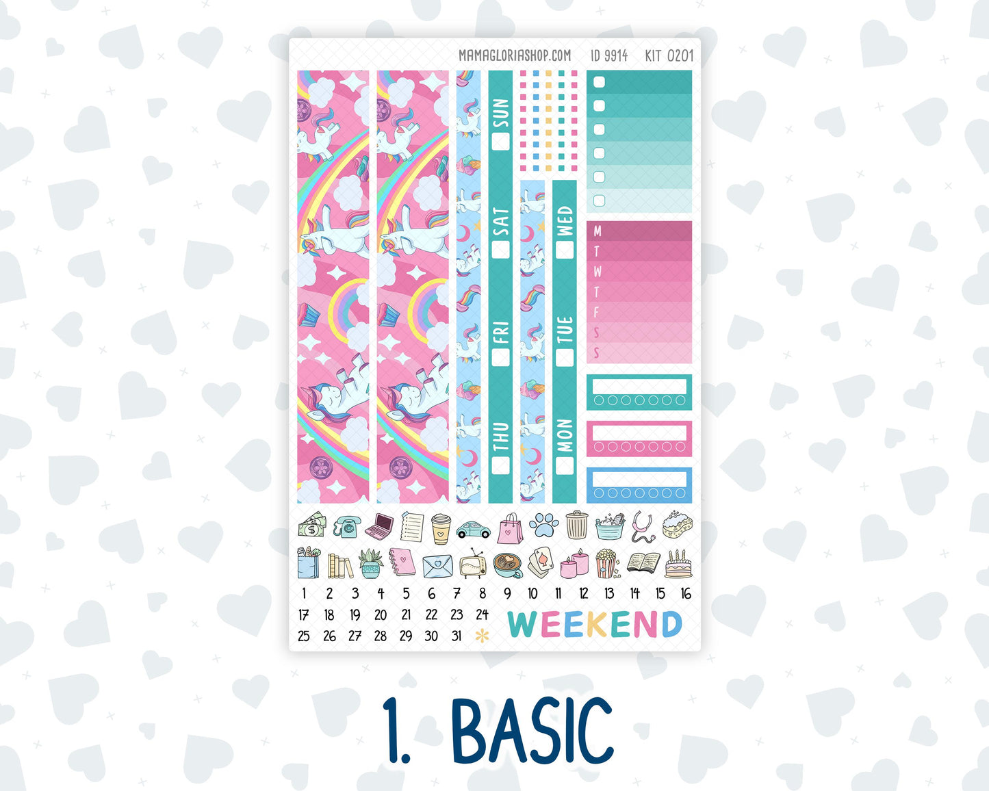 Kit 0201 Hobonichi Cousin – Weekly Kit – 1.3” Wide Columns - Dream Big - January