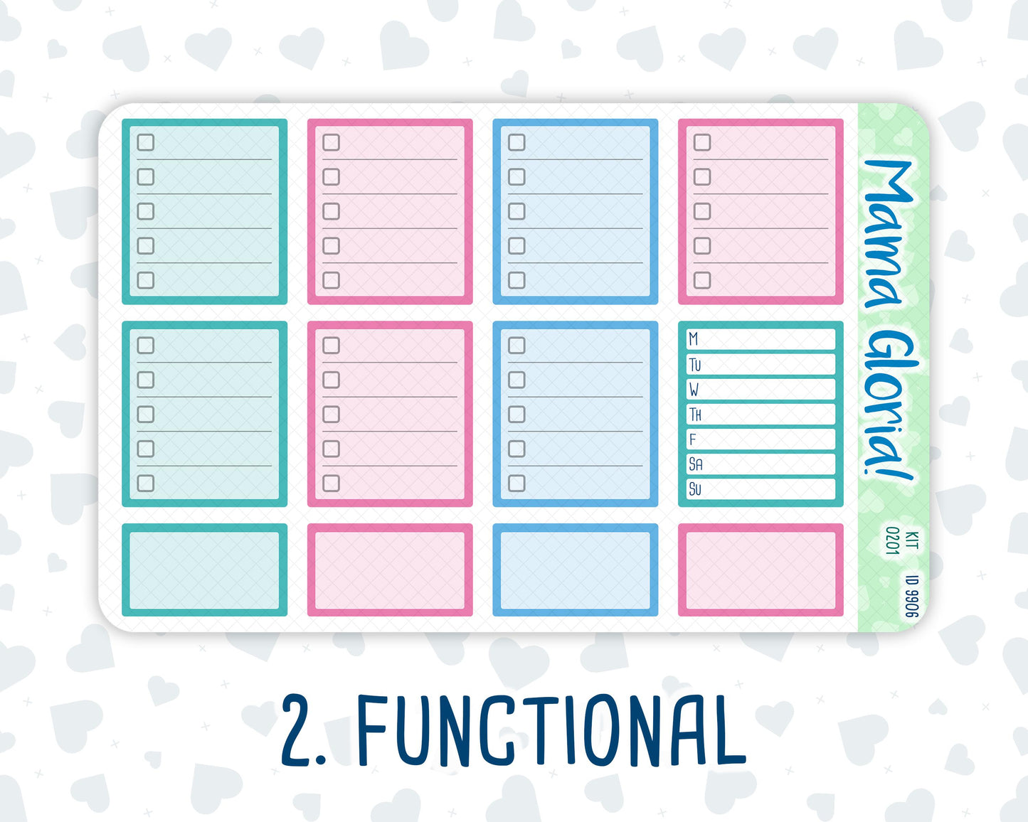 Kit 0201 -7x9 - Dream Big - Weekly Kit For EC Horizontal Planners - January