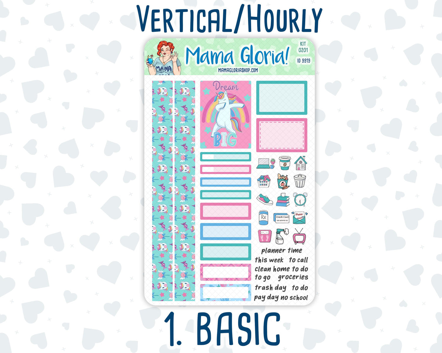 Kit 0201- 7x9 - Dream Big - January - Weekly Kit For Planners