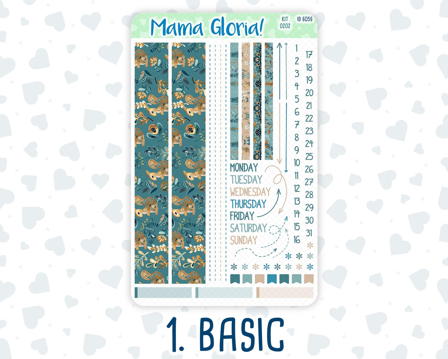 Kit 0202 - 7x9 Compact Vertical - Folky Forest - Weekly - January