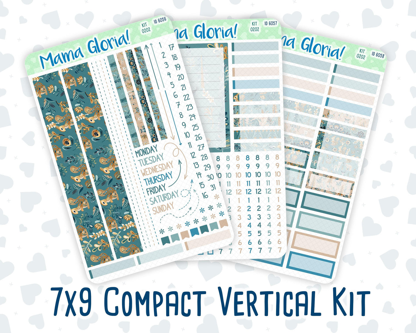 Kit 0202 - 7x9 Compact Vertical - Folky Forest - Weekly - January