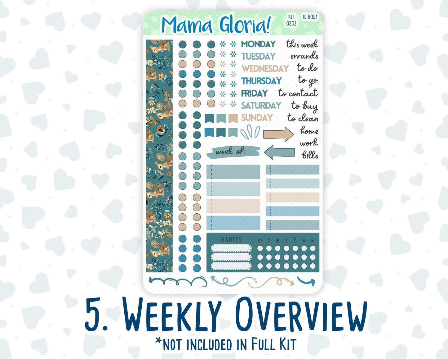 Kit 0202 - 7x9 Daily Duo - Folky Forest - January - Planner