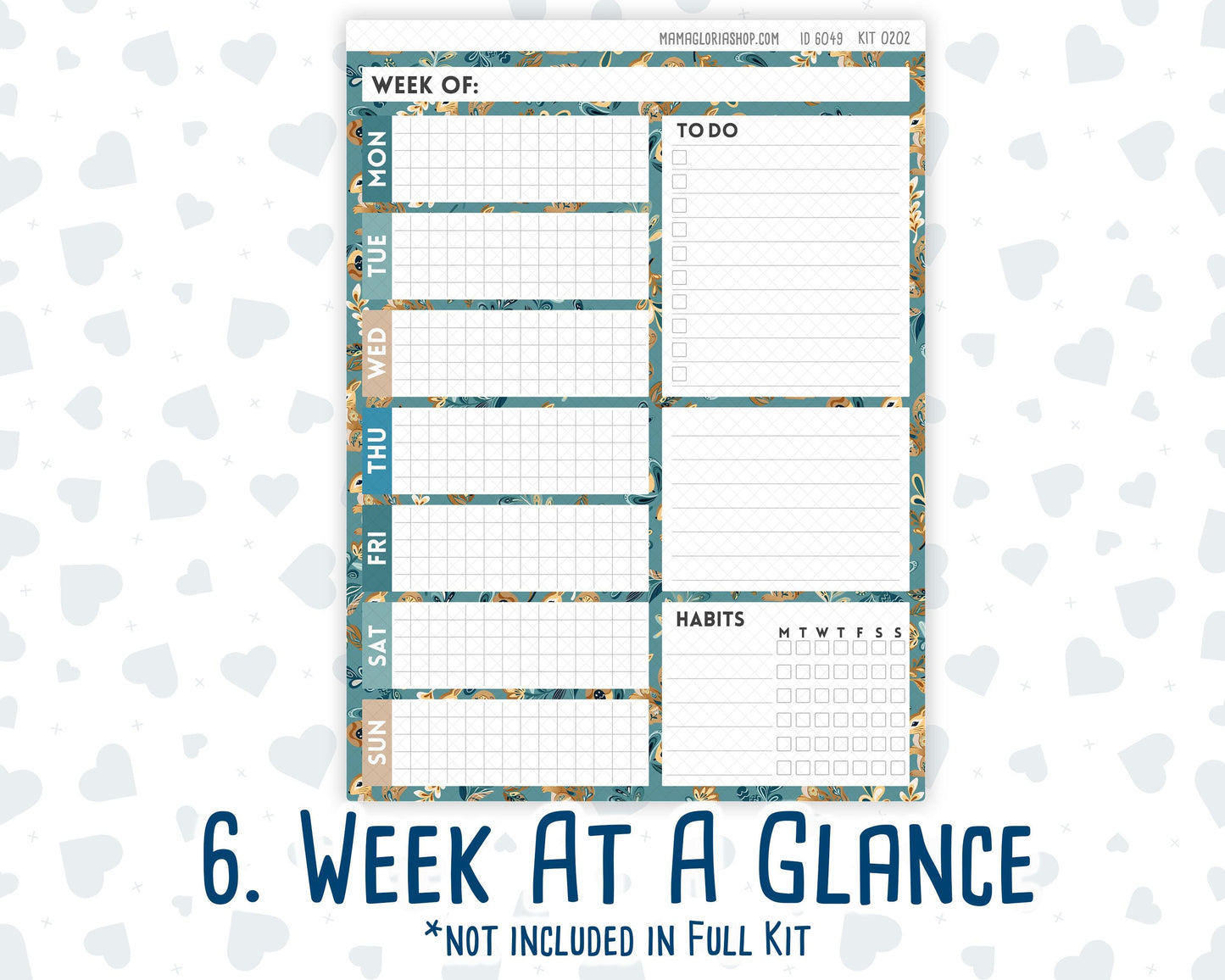 Kit 0202 - 7x9 Daily Duo - Folky Forest - January - Planner