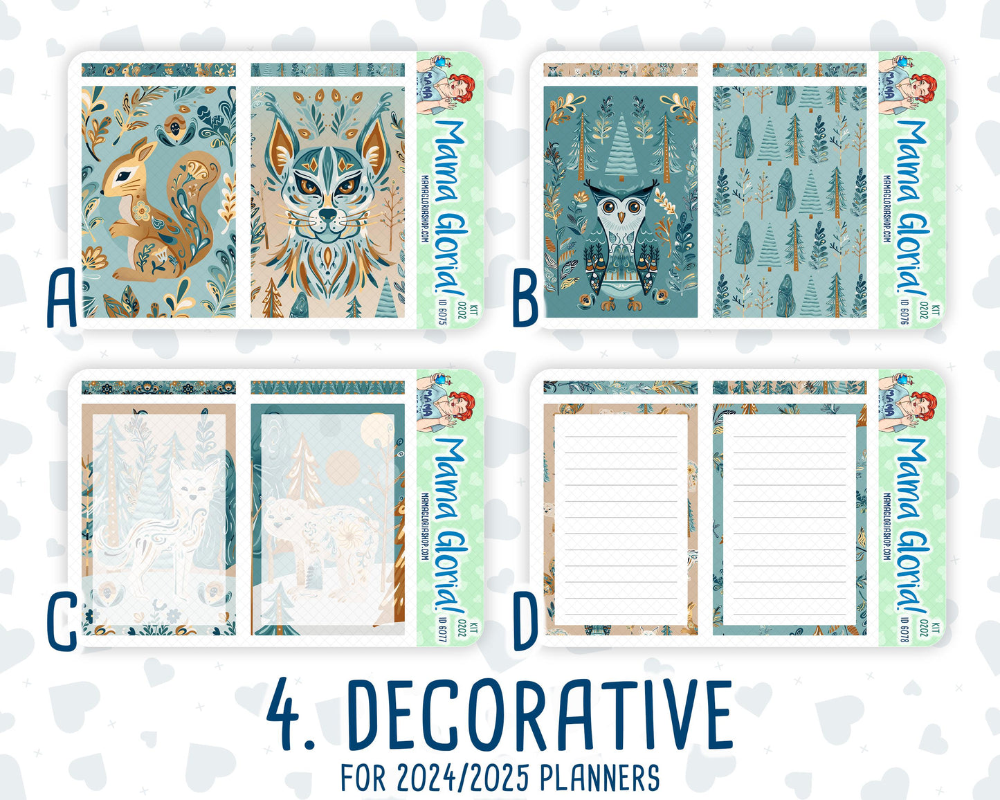 Kit 0202- A5 Daily Duo - Folky Forest - January -Planner