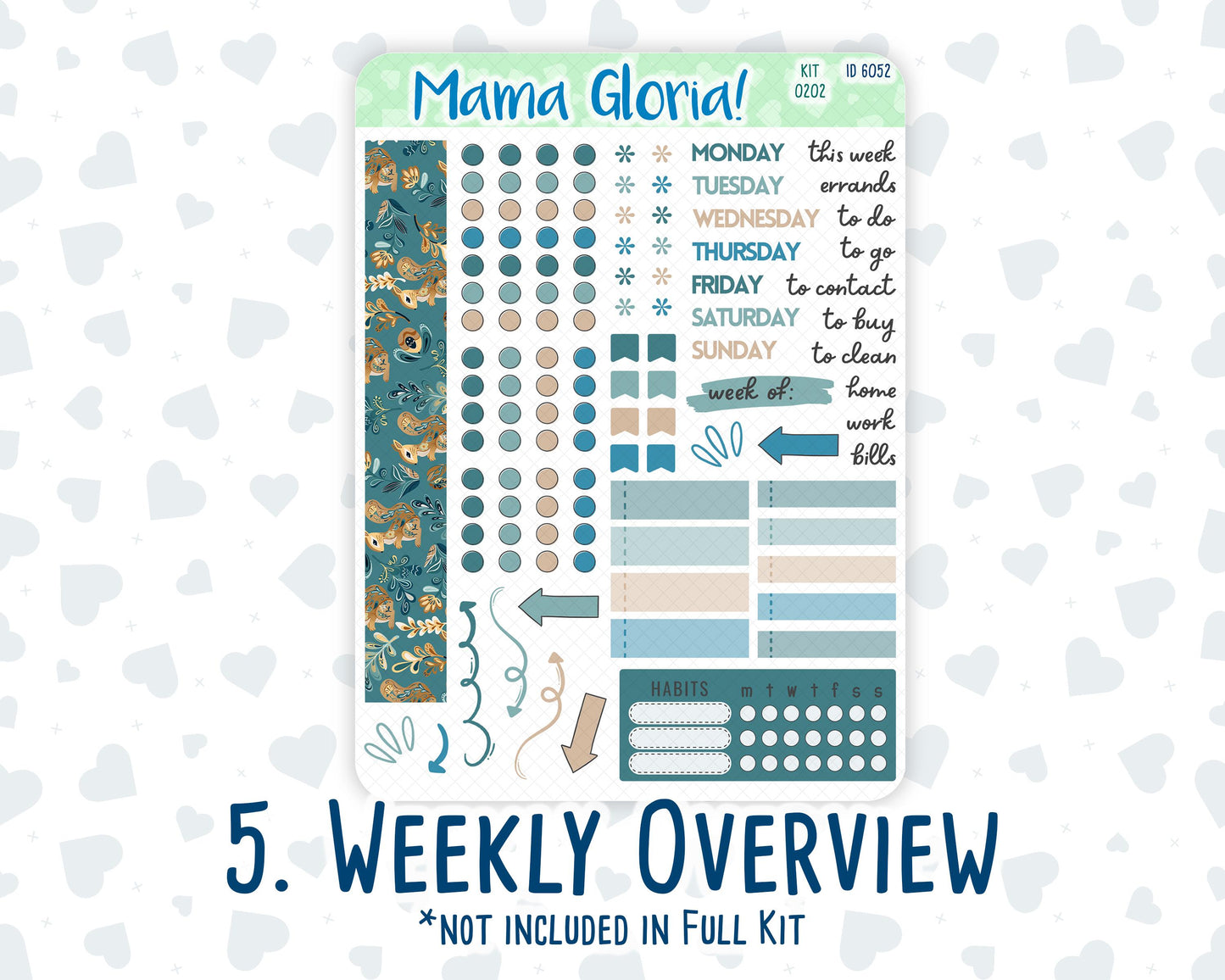 Kit 0202- A5 Daily Duo - Folky Forest - January -Planner