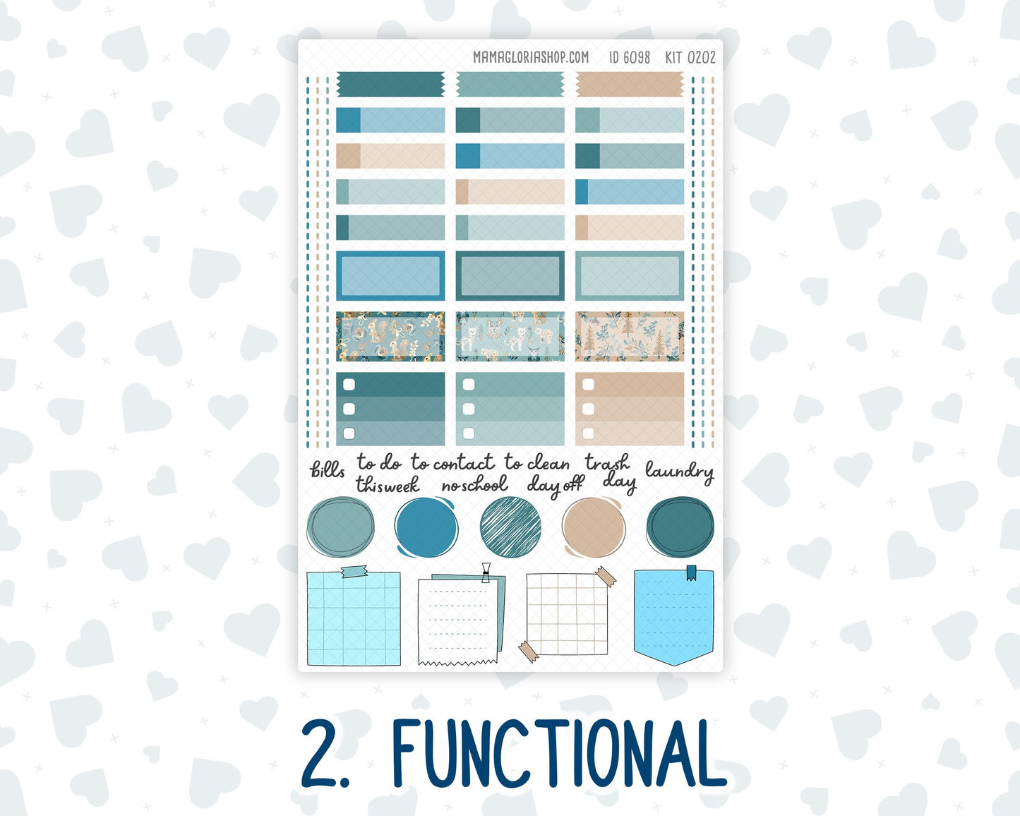 Kit 0202 Hobonichi Cousin – Weekly Kit – 1.3” Wide Columns - Folky Forest - January