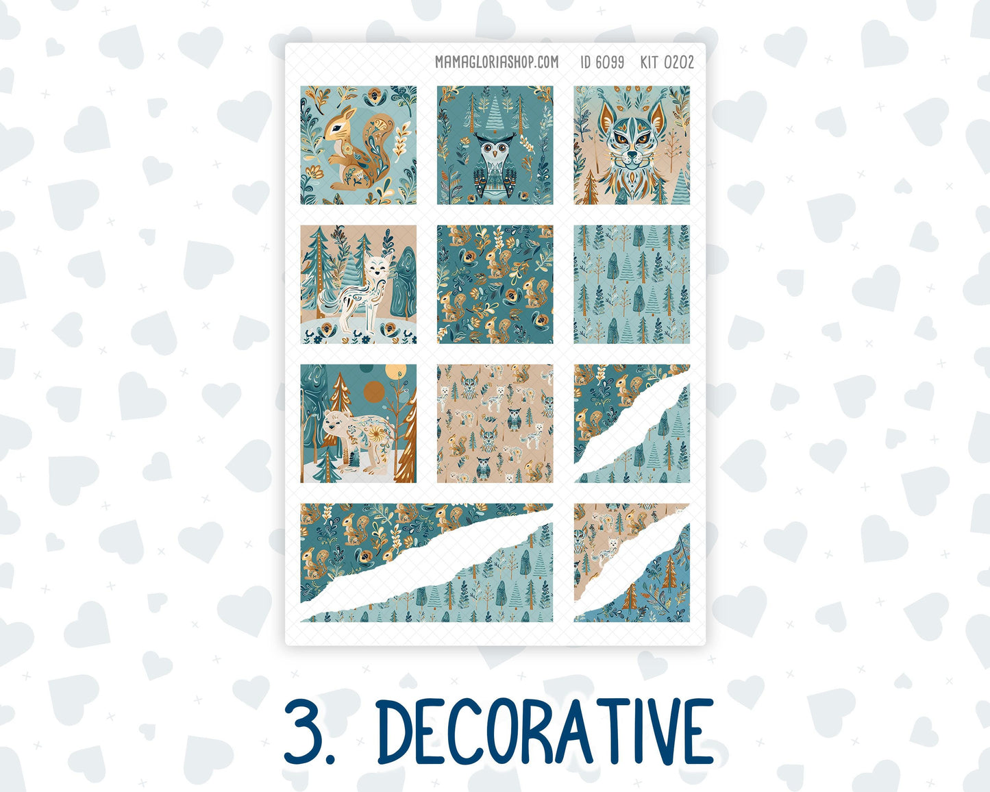 Kit 0202 Hobonichi Cousin – Weekly Kit – 1.3” Wide Columns - Folky Forest - January