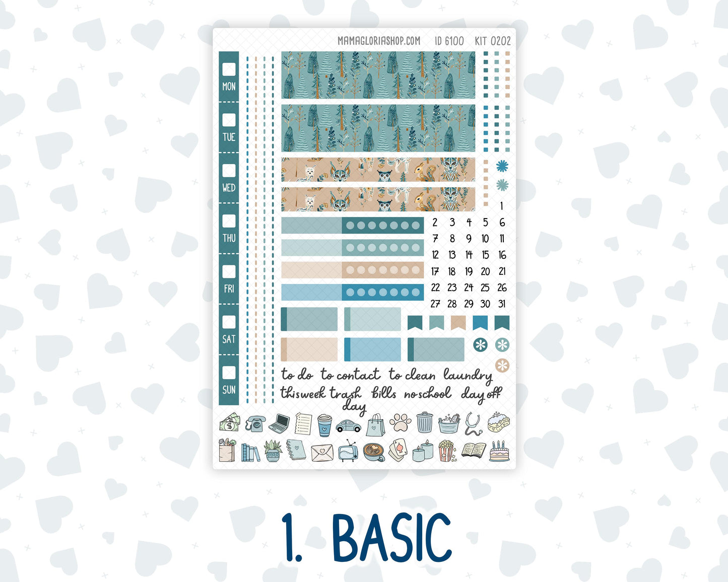 Kit 0202 Hobonichi Weeks – Weekly Kit - Folky Forest - January