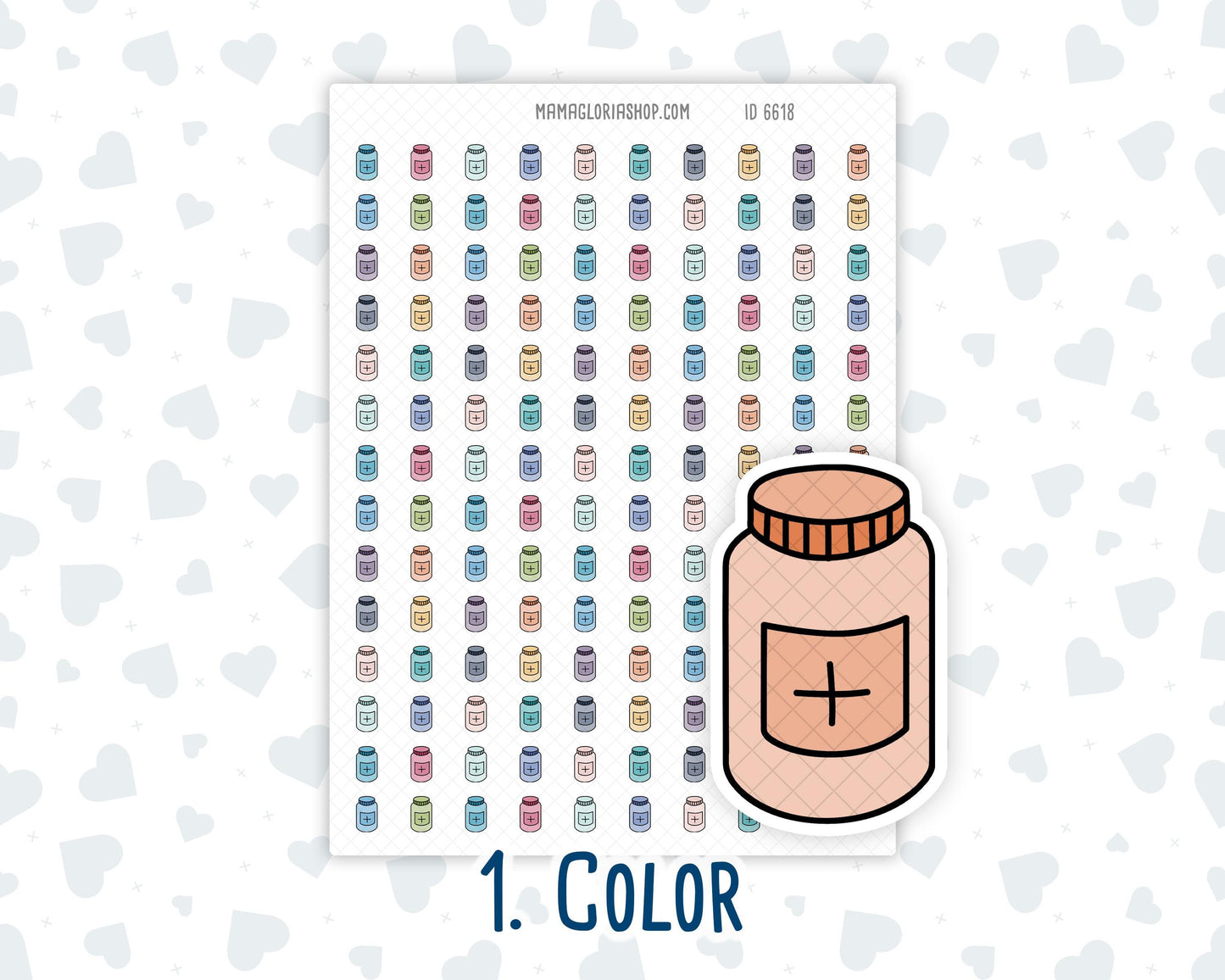 Medication Tracker - Vitamin Intake - Refill Prescription - Doodle Icon Sticker