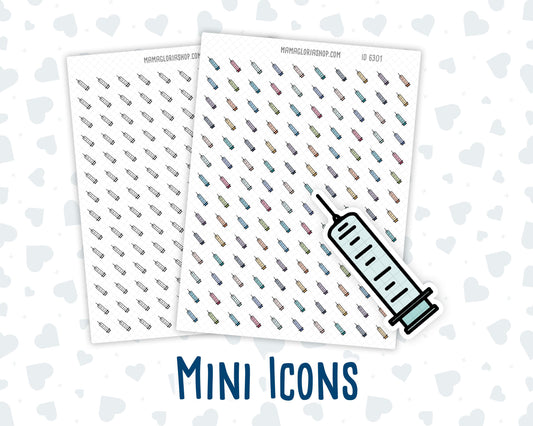 Syringe - Vaccination - Injection - Blood Test - Doodle Icon Sticker
