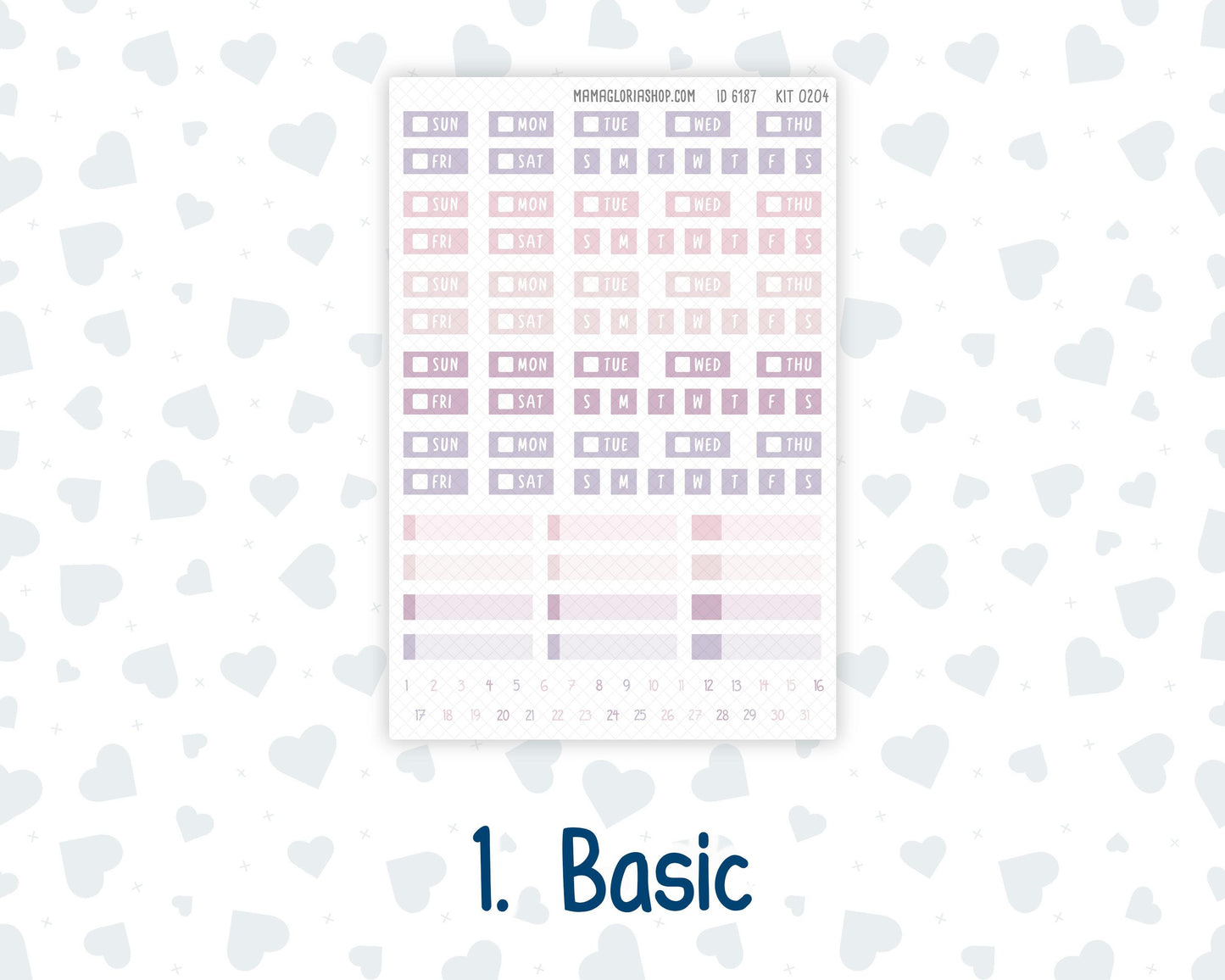 Kit 0204 Laurel Denise Standard Size – Weekly - Horizontal Layout - Valentine's Garden - February