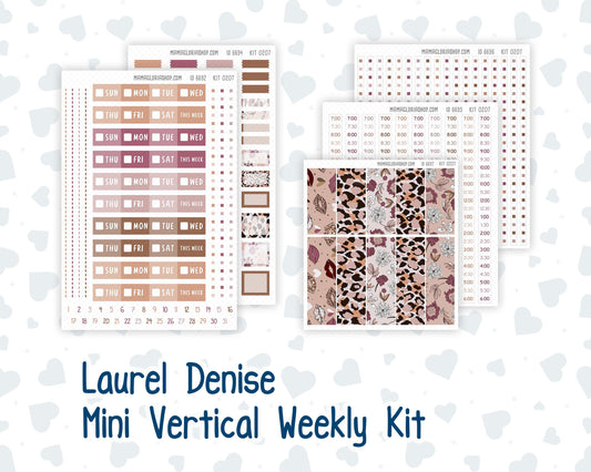 Kit 0207 Laurel Denise Mini Size – Weekly - Vertical Layout - Wild Love - February