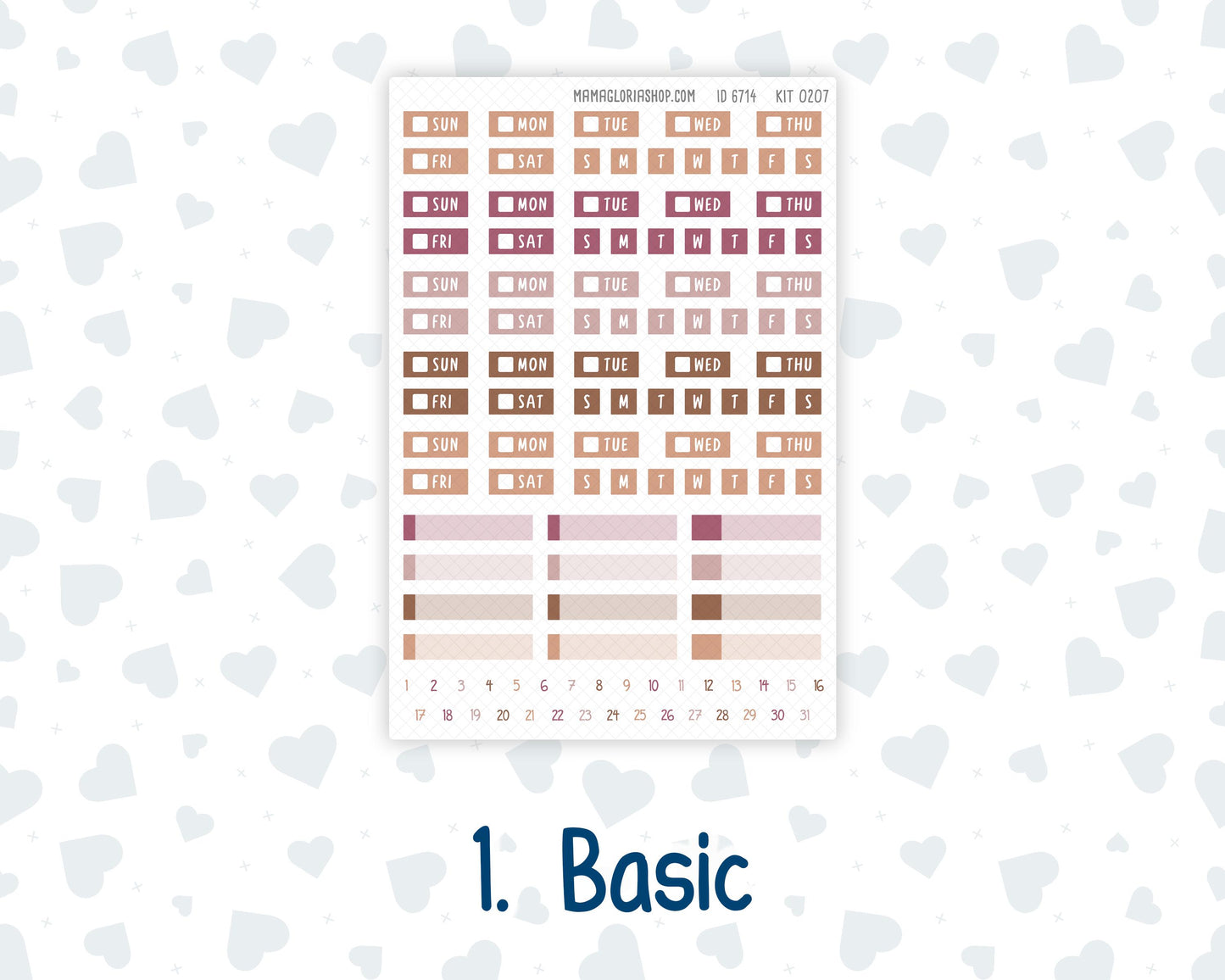 Kit 0207 Laurel Denise Standard Size – Weekly - Horizontal Layout - Wild Love- February