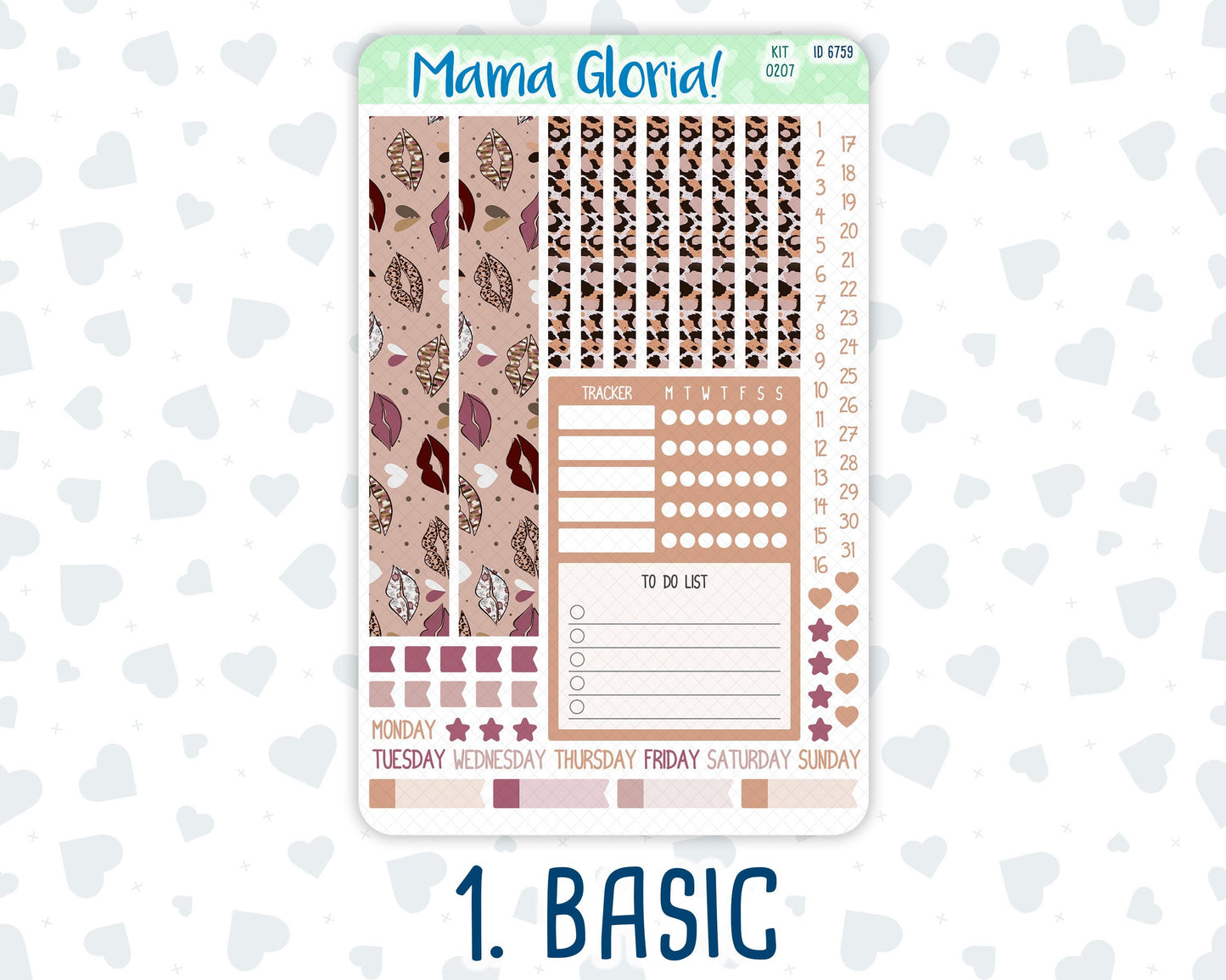 Kit 0207 - A5 Compact Vertical - Wild Love - Weekly - February