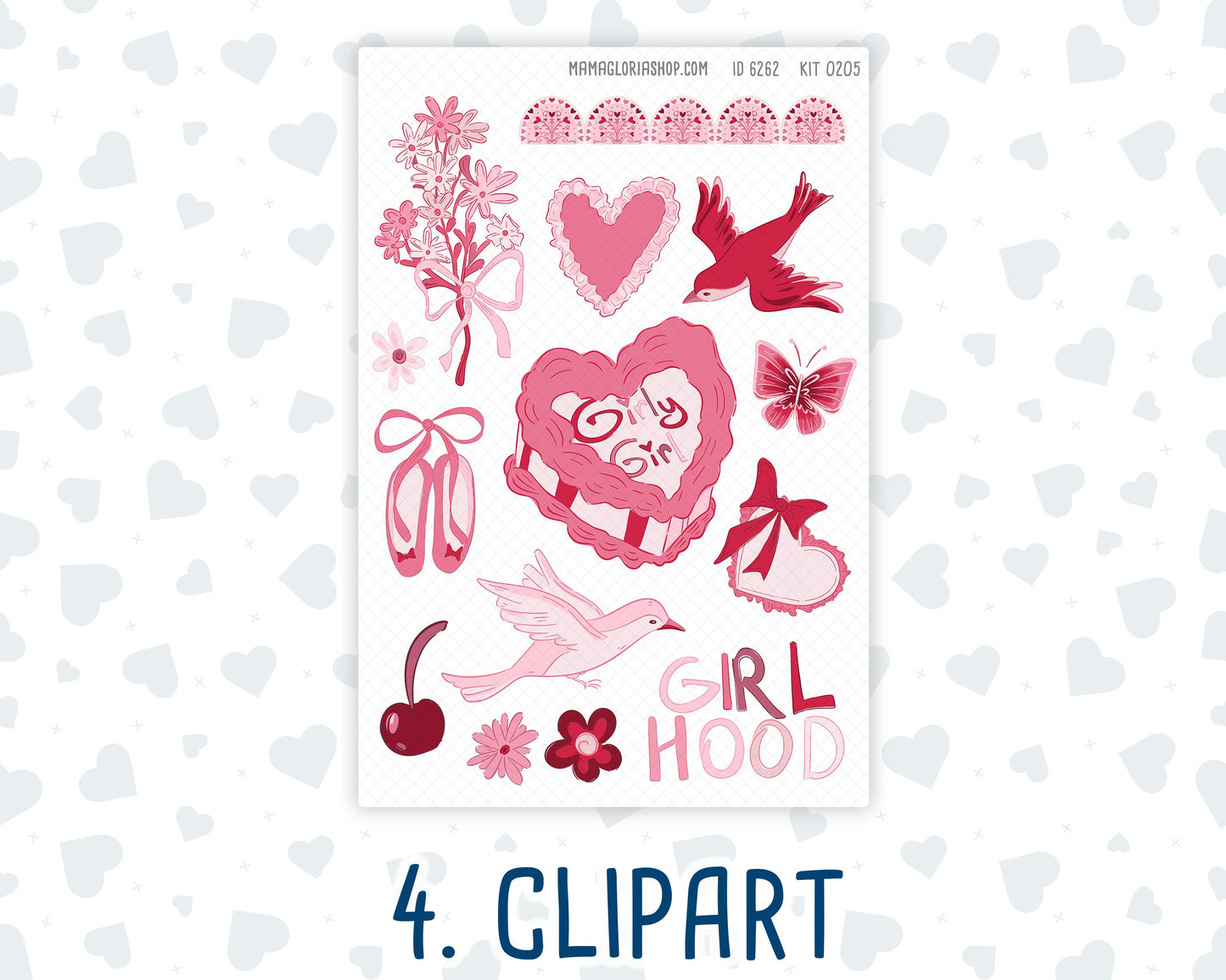Kit 0205- Dancer's Heart - Journaling Kit - February- - For Planner - Notebook - Journal
