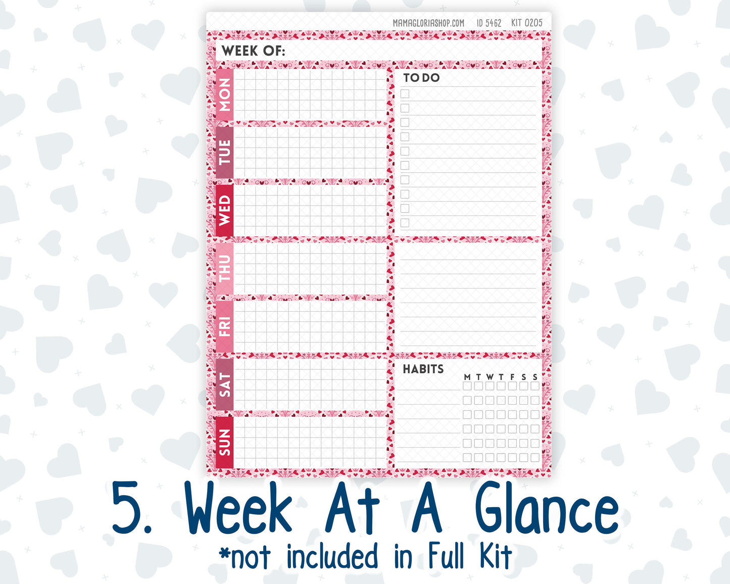 Kit 0205- 7x9 Plum Paper Daily - Dancer's Heart - Planner - February
