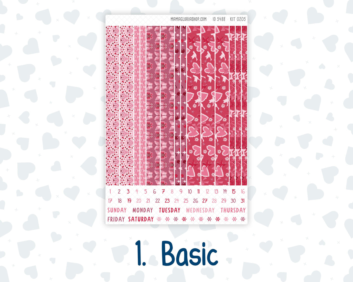 Kit 0205- 7x9 Plum Paper Daily - Dancer's Heart - Planner - February