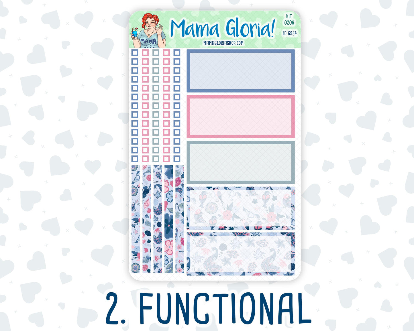 Kit 0206- 7x9 Daily Duo - Feathered Romance - February- Planner