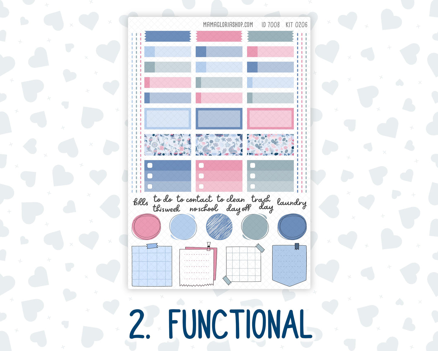 Kit 0206 Hobonichi Cousin – Weekly Kit – 1.3” Wide Columns - Feathered Romance- February