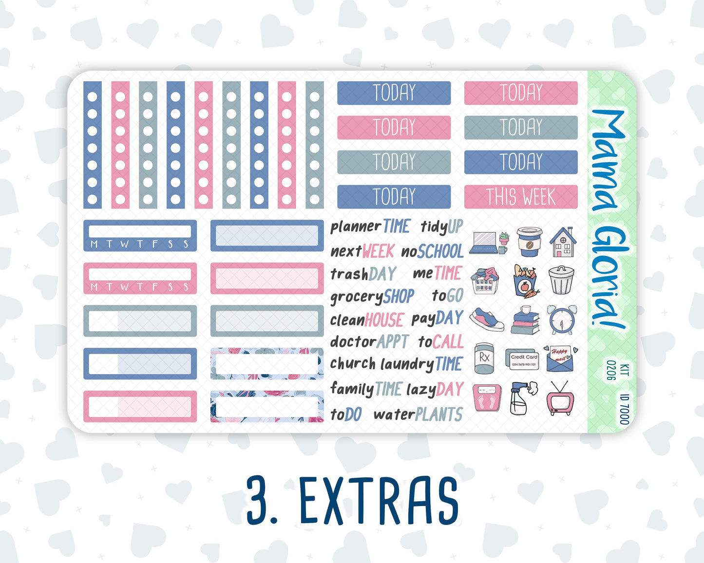 Kit 0206-7x9 - Feathered Romance - Weekly Kit For EC Horizontal Planners - February