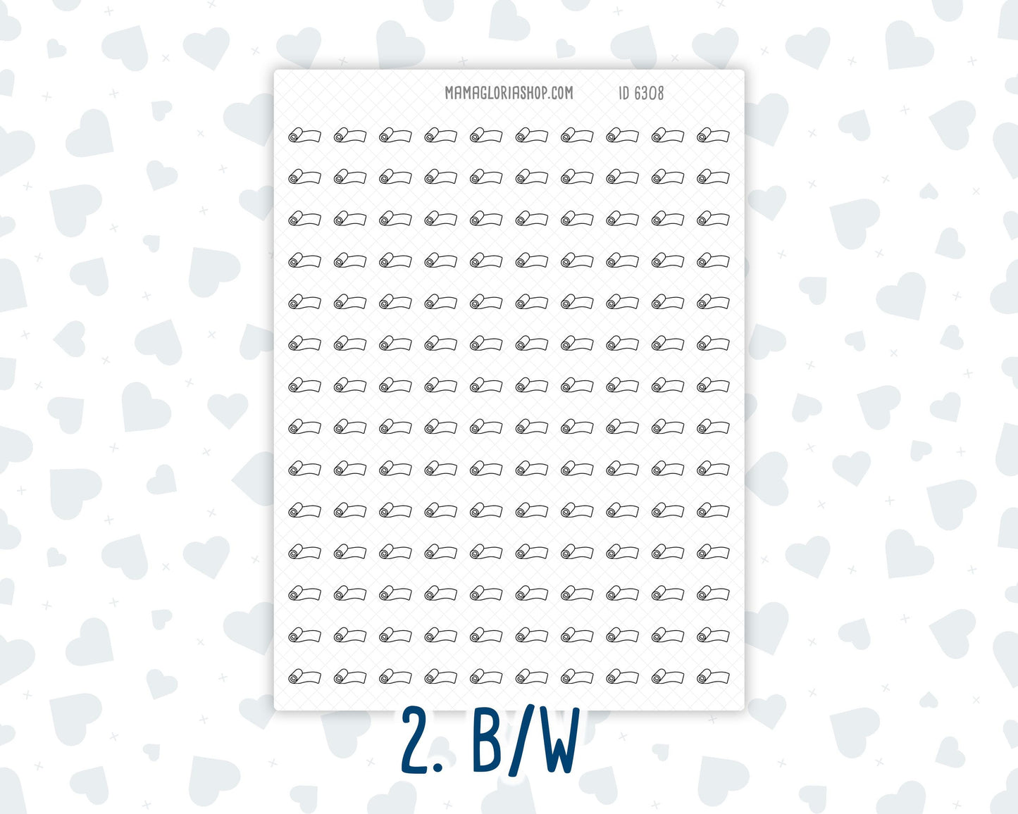 Yoga Mat - Pilates, Stretching Workouts - Fitness - Doodle Icon Sticker