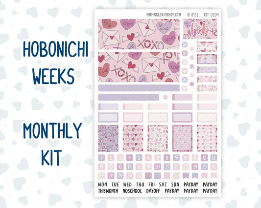 Kit 0204 Hobonichi Weeks – Monthly – Valentine's Garden - February