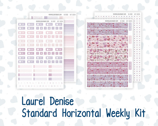 Kit 0204 Laurel Denise Standard Size – Weekly - Horizontal Layout - Valentine's Garden - February