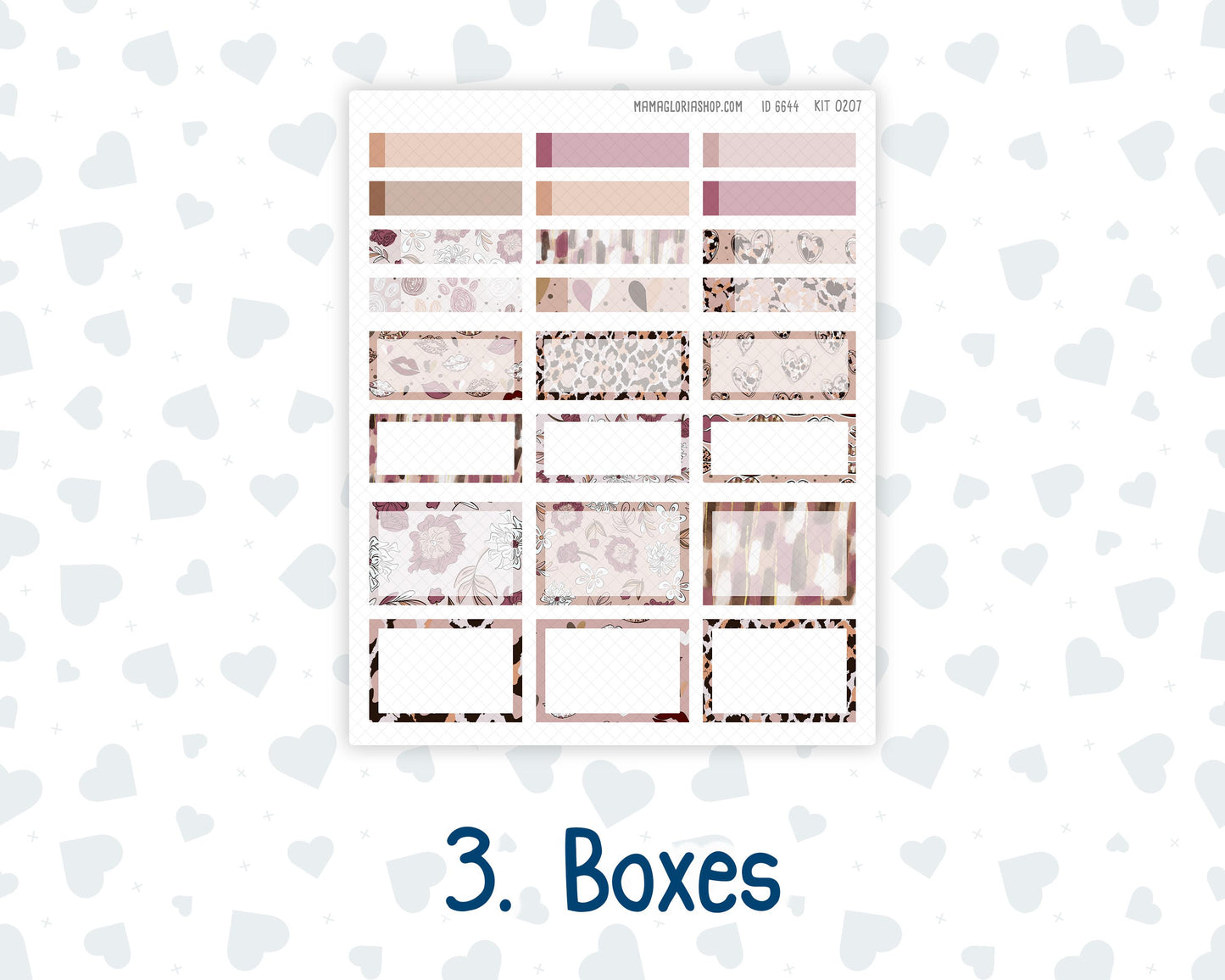 EC 8.5x11 Monthly - Kit 0207- Wild Love - February- For Erin Condren Planners