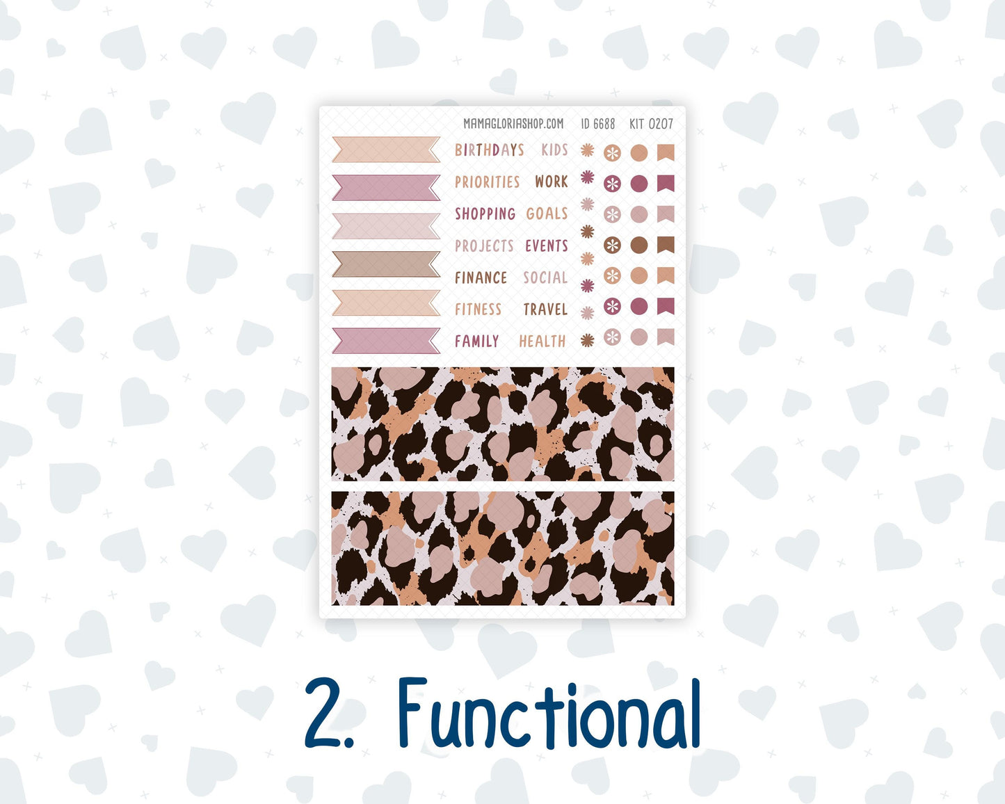 HP - Monthly - Kit 0207 - Wild Love - February - For Classic Happy Planner