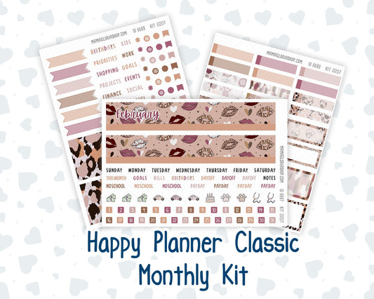HP - Monthly - Kit 0207 - Wild Love - February - For Classic Happy Planner