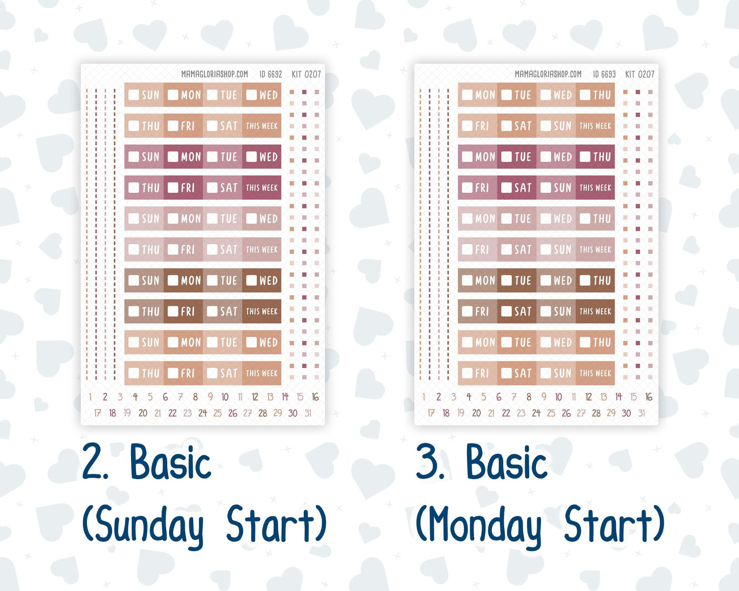 Kit 0207 Laurel Denise Mini Size – Weekly - Vertical Layout - Wild Love - February