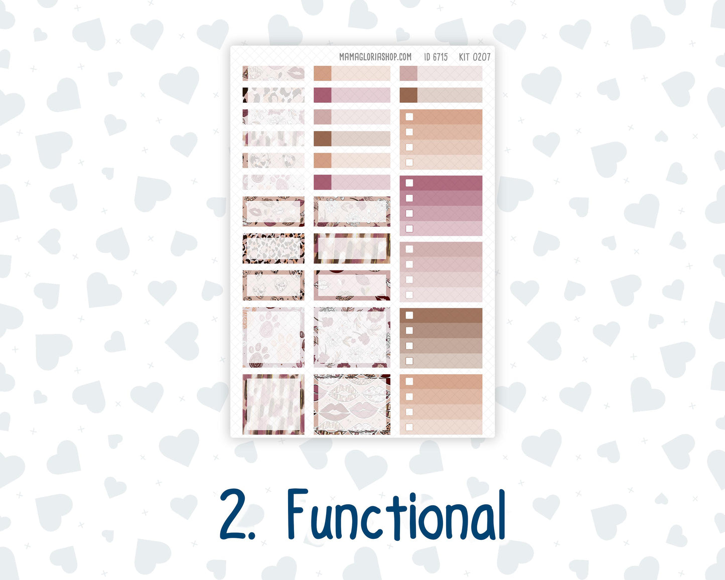 Kit 0207 Laurel Denise Standard Size – Weekly - Horizontal Layout - Wild Love- February