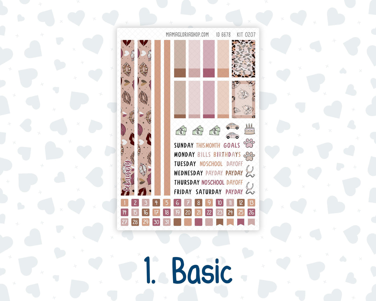 Kit 0207 Plum Paper A5– Monthly - Wild Love - February