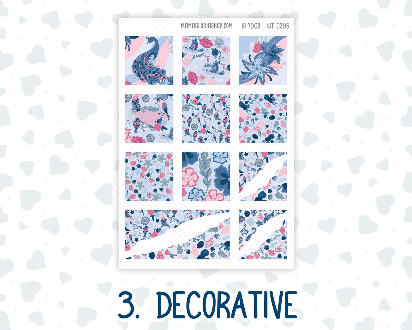 Kit 0206 Hobonichi Cousin – Weekly Kit – 1.3” Wide Columns - Feathered Romance- February