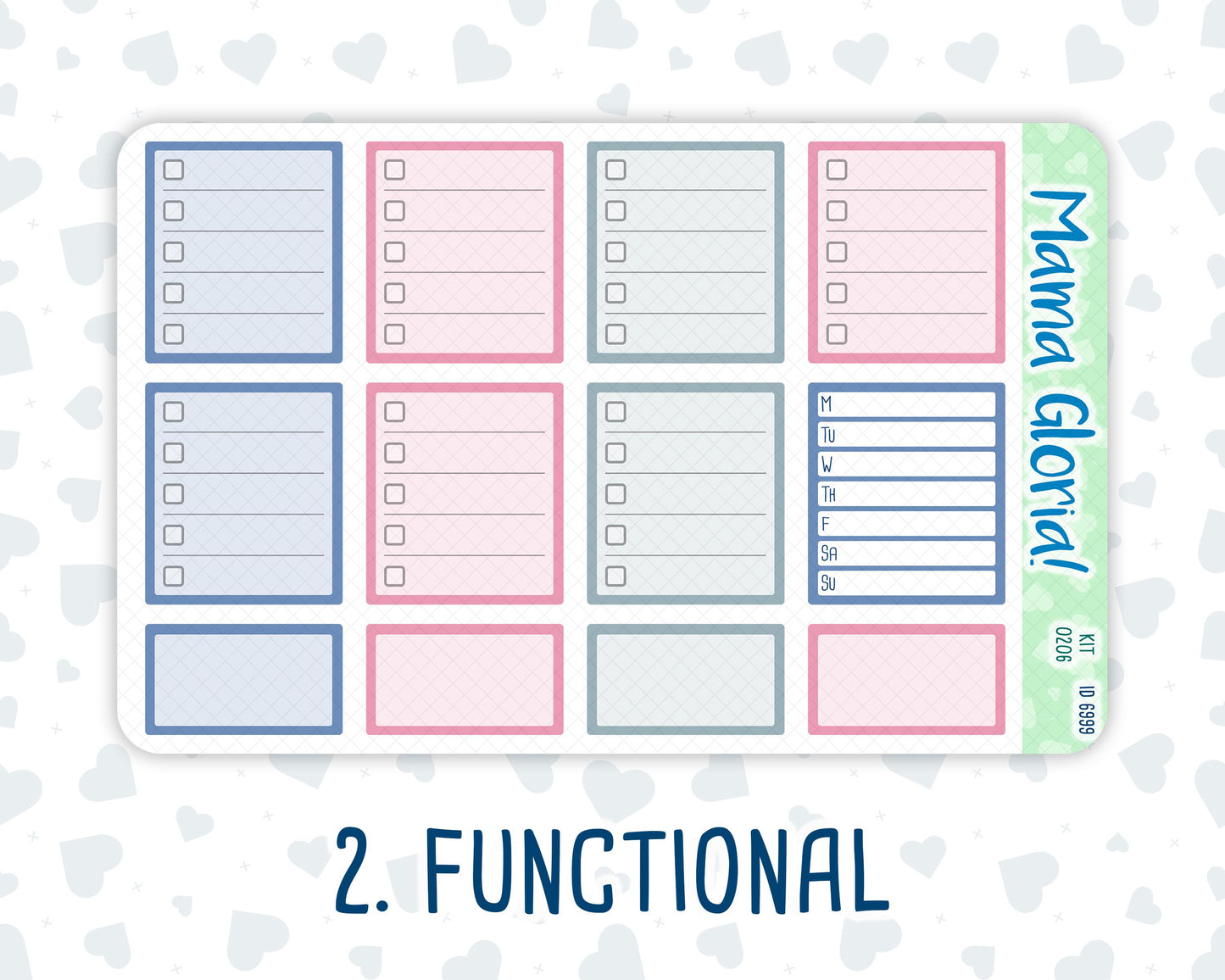 Kit 0206-7x9 - Feathered Romance - Weekly Kit For EC Horizontal Planners - February