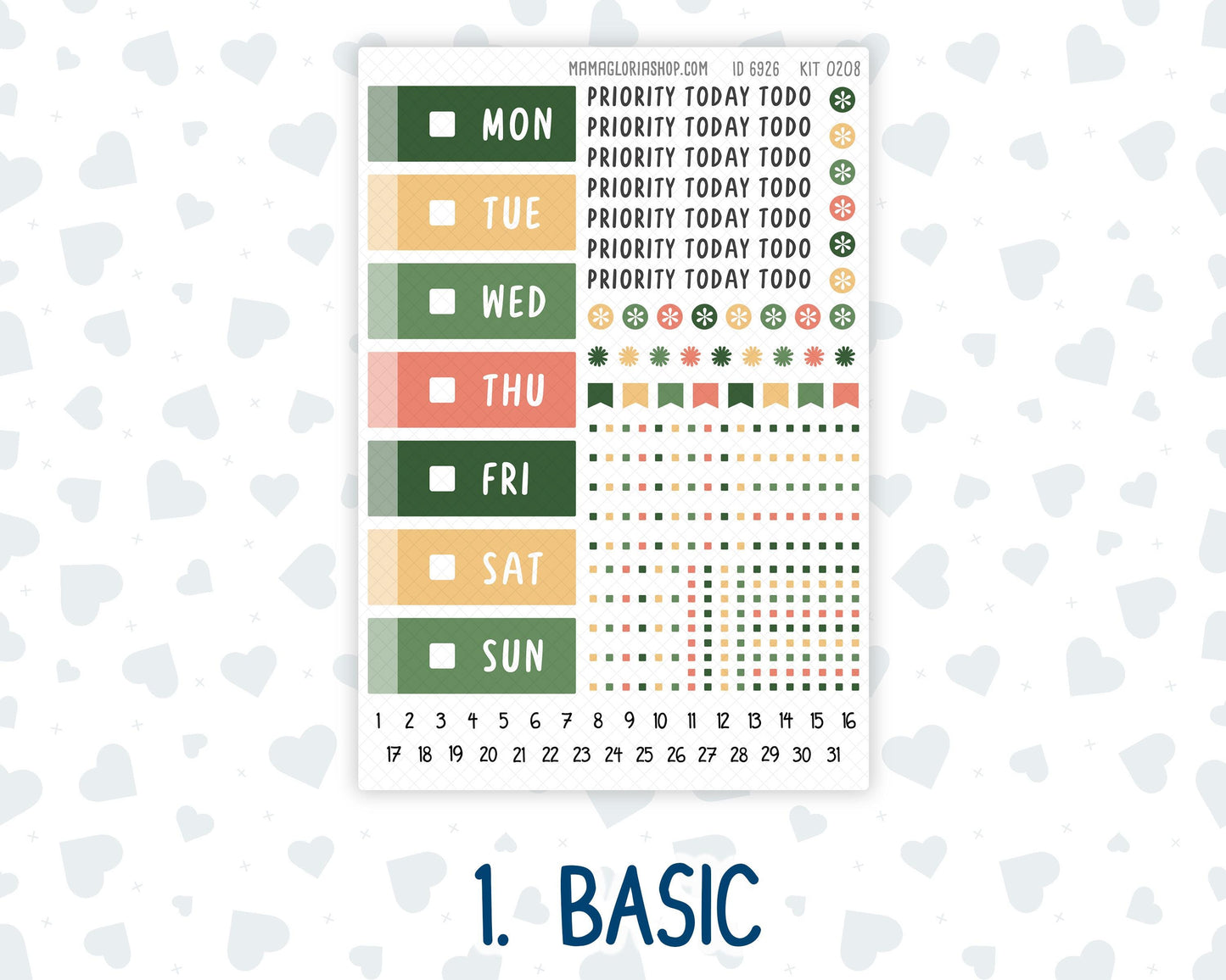 Kit 0208 Hobonichi Cousin – Daily Kit - Shamrock Lane - March