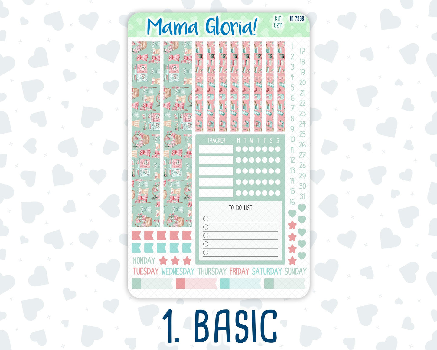 Kit 0211- A5 Compact Vertical -Spring Chores - Weekly - March