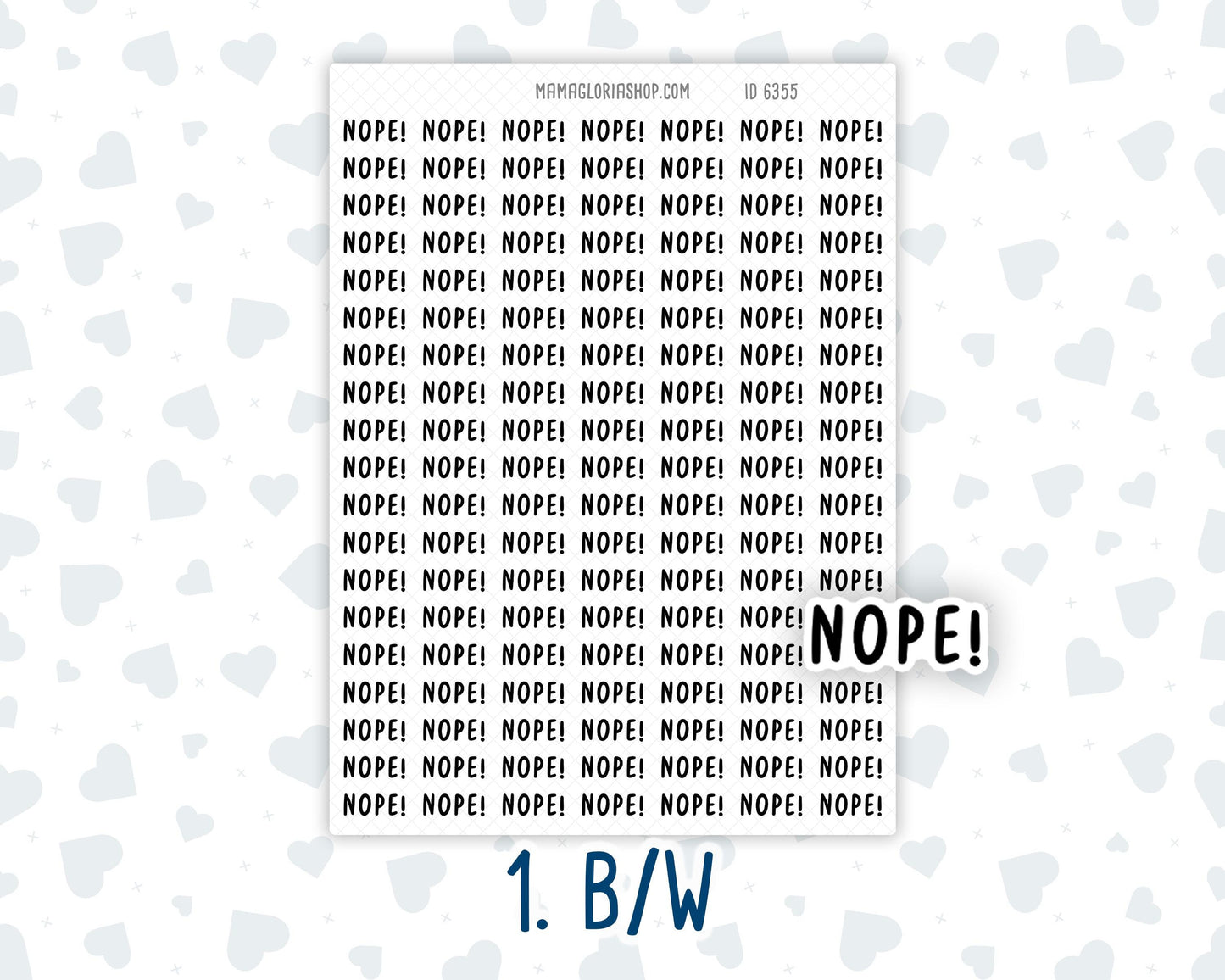 Nope! - Script Stickers For Planners - Headers