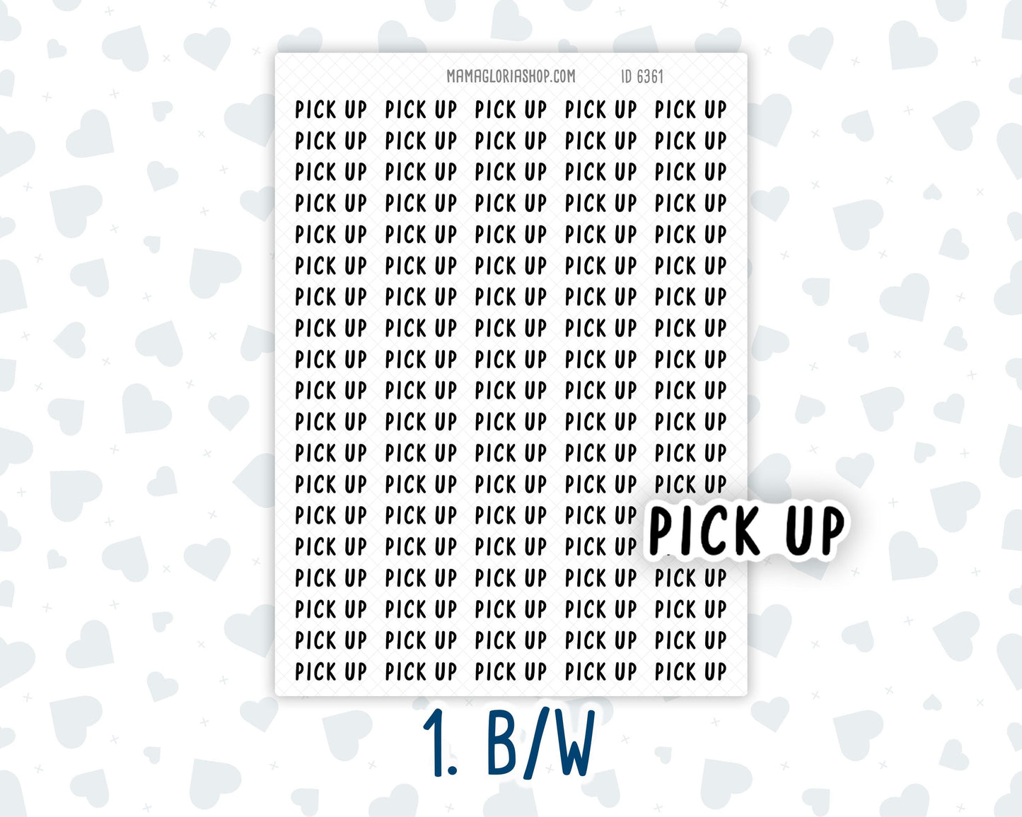 Pick Up - Script Stickers For Planners - Headers