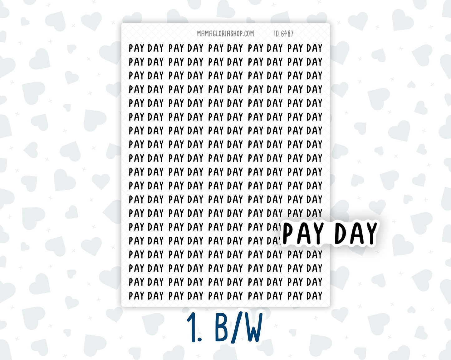 Pay Day - Script Stickers For Planners - Headers