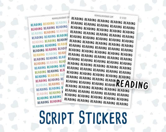 Reading - Script Stickers For Planners - Headers