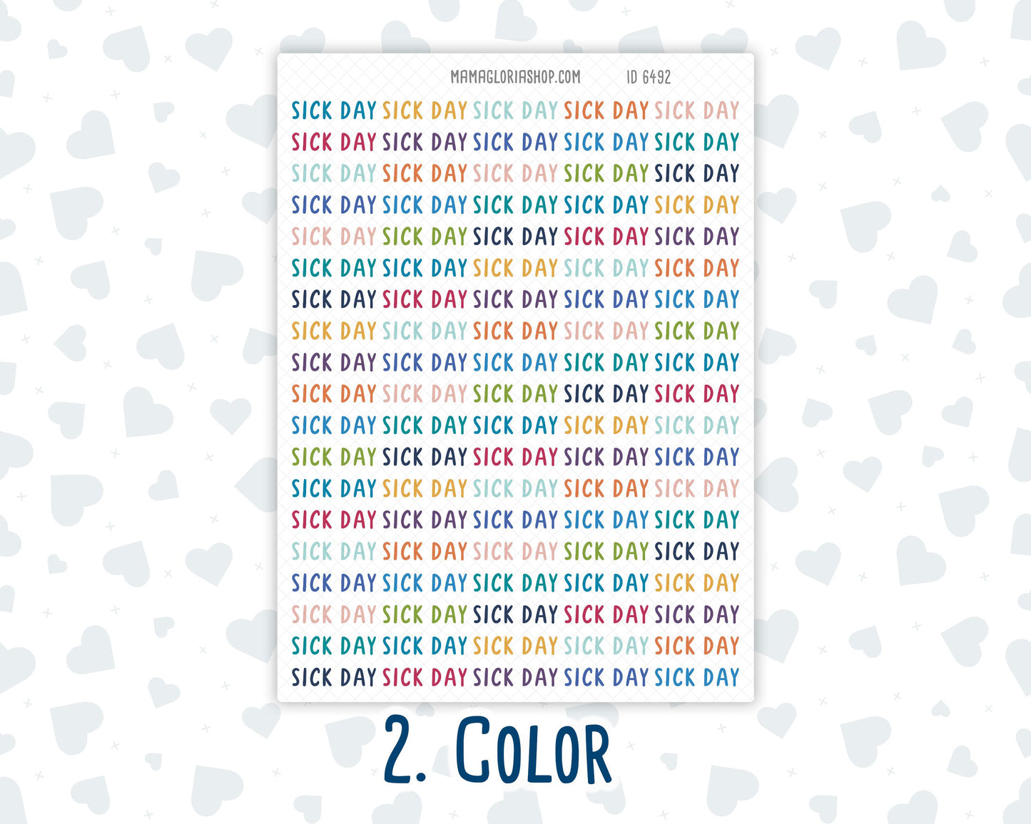 Sick Day - Script Stickers For Planners - Headers