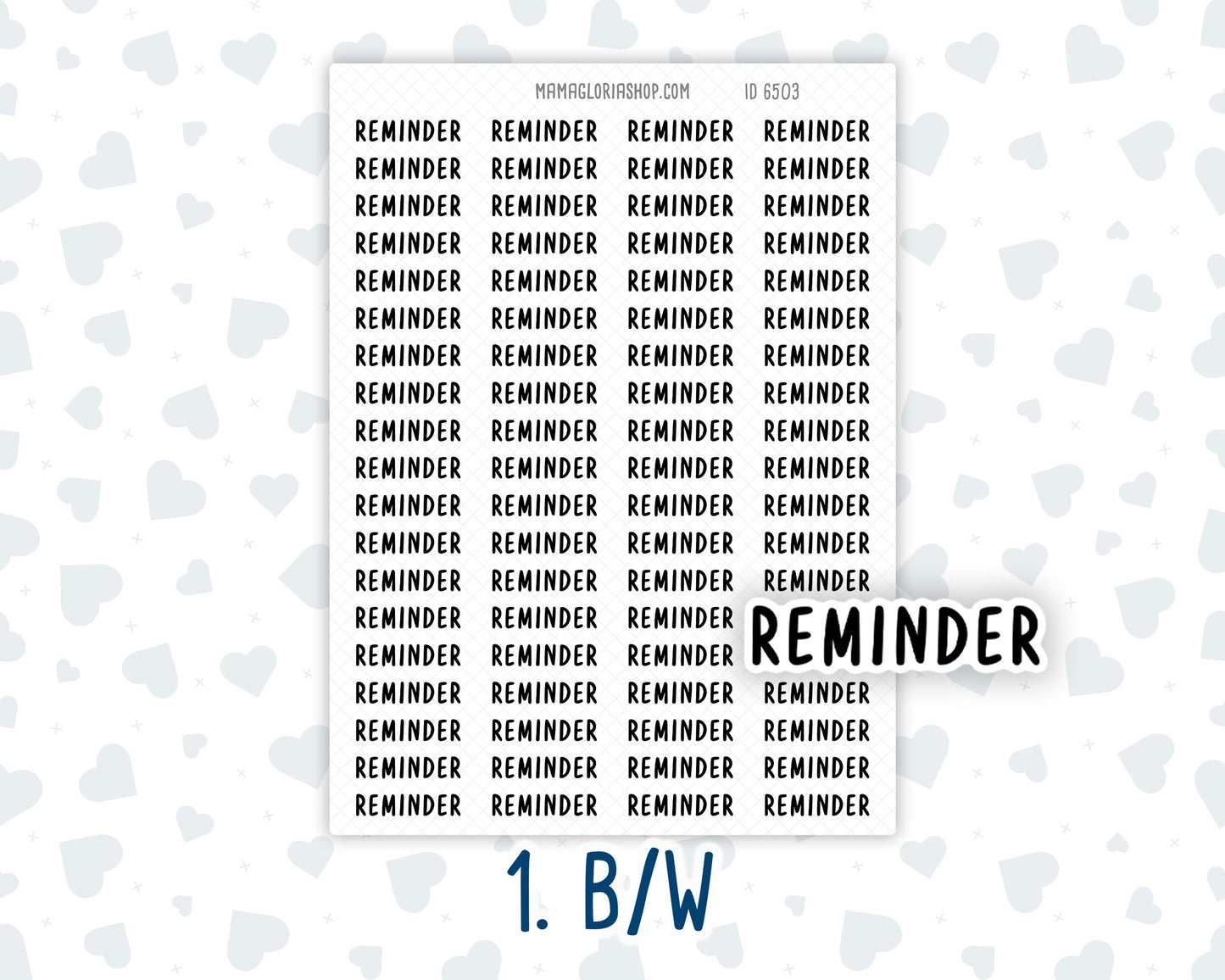 Reminder - Script Stickers For Planners - Headers