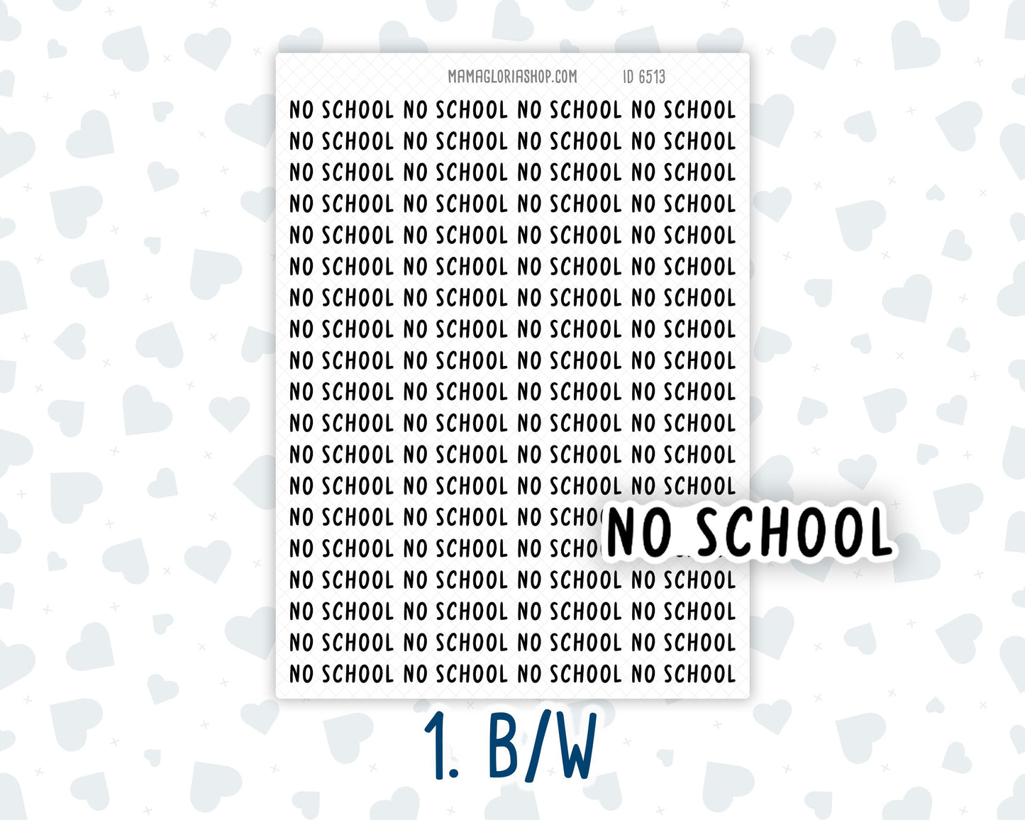 No School - Script Stickers For Planners - Headers