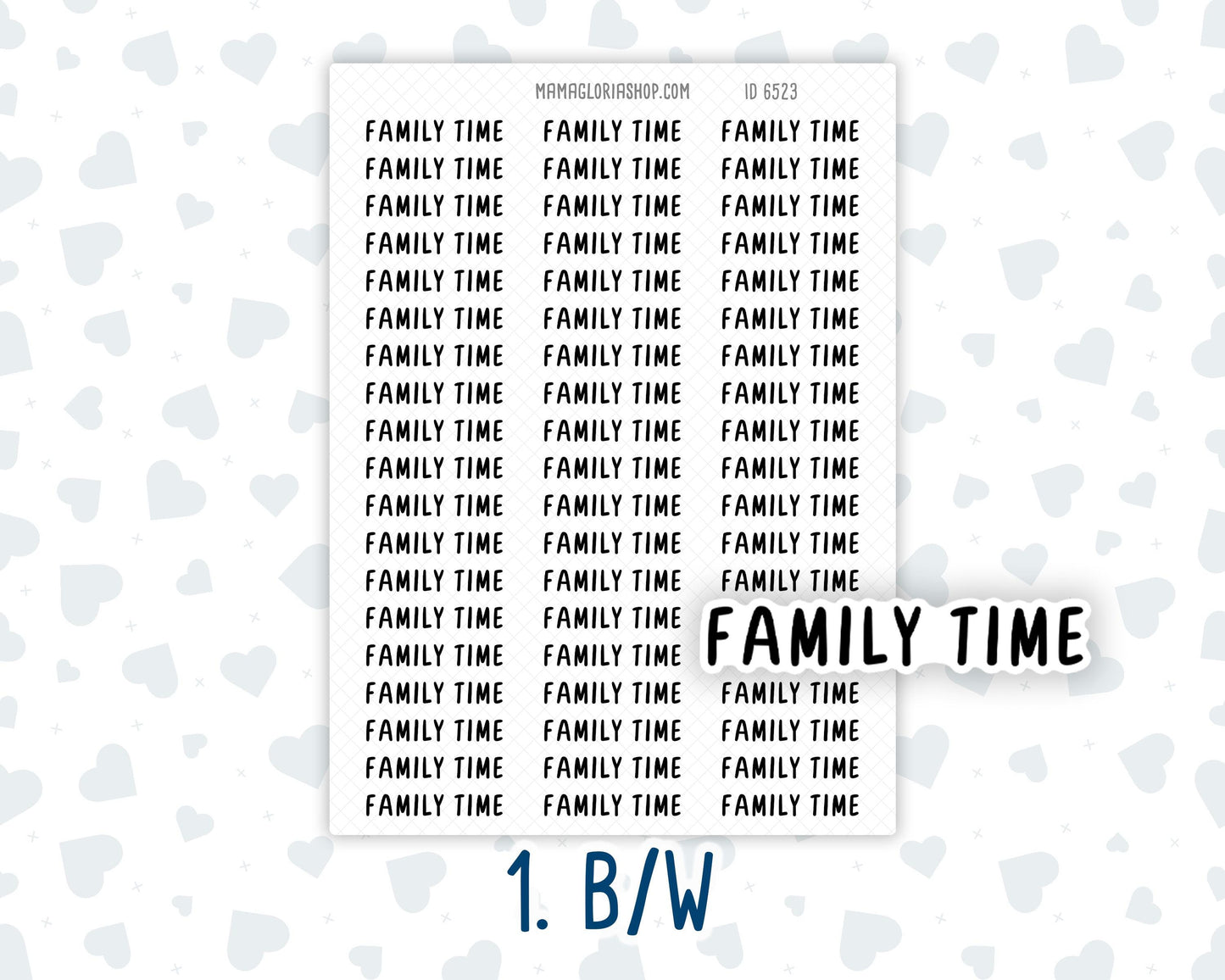 Family Time - Script Stickers For Planners - Headers