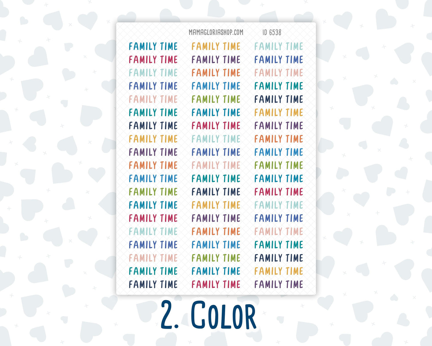Family Time - Script Stickers For Planners - Headers